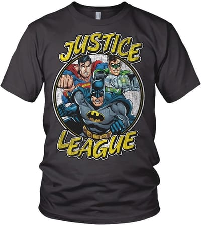 DC Comics Justice League Heren Tshirt -S- Team Grijs