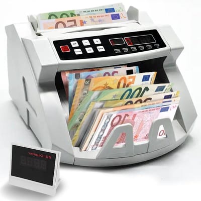 Bankbiljettenteller - Geldteller Valsgelddetector - Geld Verwerken - Valsgelddetectie UV MG - 1000 Biljetten Per Minuut - Zwart