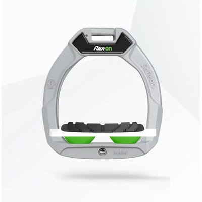 Veiligheidseisen voor ruitersport Verstelbare Grip Aluminium/Wit/Groen kind Flex-On Safe-On
