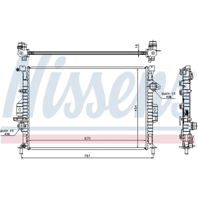 Radiator, motorkoeling NISSENS 66857
