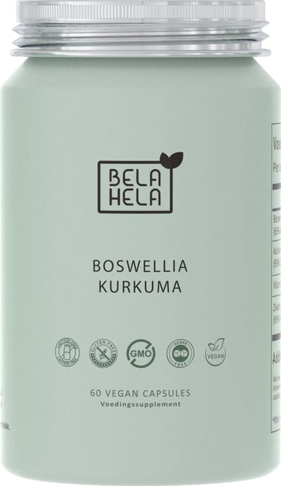 Bela Hela Boswellia Kurkuma - 60 vegan capsules - boswellia kurkuma extract - duurzame aluminium verpakking