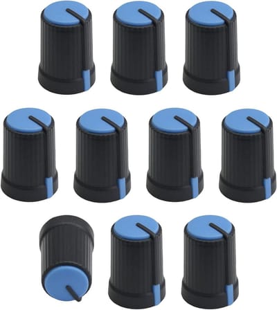 6m D-schacht gat grijs body kleur cap mixer bedieningsknoppen pak van 10 (blauw/donkergrijs)