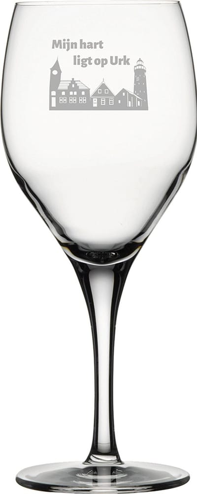 Gegraveerde witte wijnglas 34cl Urk