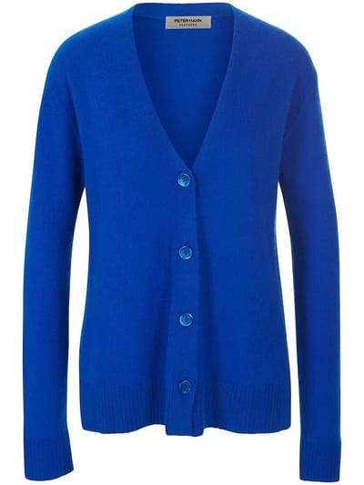 Vest 100% kasjmier Van Peter Hahn blauw