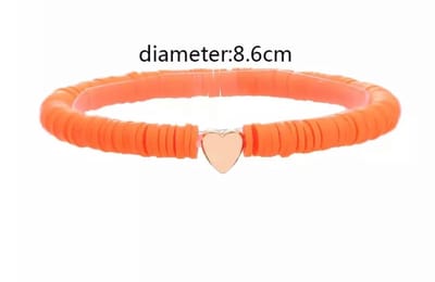 Akyol - kralenarmband - enkelband - armband & enkelarmband in 1 – armband dames - boho - festival - sieraad - polymeer armband - festival armband - armband – hartje – kleurrijk -bohemian - bohemian armband - ibiza armband – cadeau – vriende