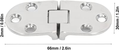 Dailygoods- Flap Scharnieren 4 Stuks - 66 x 30 mm - 316 Roestvrij Staal - Zelfdragend - Voor Deur/Kast/Meubels - Draagvermogen tot 10 kg - Deurscharnier