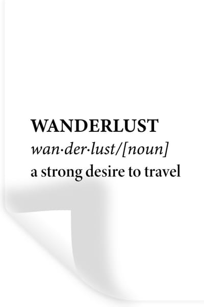 Muurstickers - Sticker Folie - Spreuken - Quotes - A strong desire to travel - Wanderlust - Reizen - 20x30 cm - Plakfolie - Muurstickers Kinderkamer - Zelfklevend Behang - Zelfklevend behangpapier - Stickerfolie