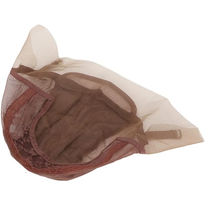 Filet à perruque Filet à cheveux Dentelle Maille en nylon Partie en U Réglable Respirant Marron foncé pour Performance