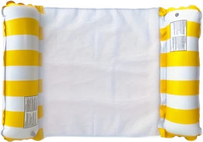 Nivard Luxe Waterhangmat - Luchtbed Zwembad - Luchtmatras Opblaasbaar - Water Hangmat - Aqua Lounge - Geel