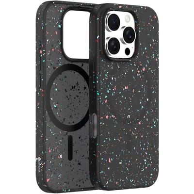 Coverzs Recycled Magsafe hoesje geschikt voor iPhone 15 Pro Max - Magsafe telefoonhoesje - Glitter hoesje - Schokbestending