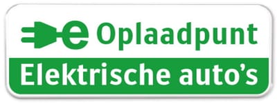 Bord Oplaadpunt - groen - Weerbestendig Aluminium - 40x15 cm - Bevestiging: Zonder bevestiging (alleen het bord)