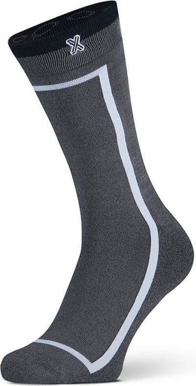 XPOOOS - Essential Graphics Heren bamboe Sokken - Badstof zool - 1-Pack - Maat 39/42 - Grijs