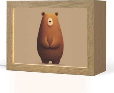Nachtlampje 20x15 cm - Kinder lampje - Beer - Minimalistisch - Bruin - Tafellamp kinderkamer - Slaapkamer lamp - Bedlamp kinderen - Kinderlampje stopcontact - Wandlamp babykamer - Nachtlampjes