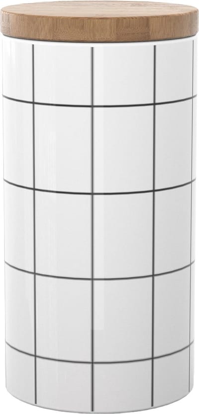 Intirilife keramische voorraadpot in de maat L met deksel - 10 x 18,5 cm - 1000 ml inhoud - Luchtdichte, vaatwasmachinebestendige voorraadpot voor thee, koffie en nog veel meer