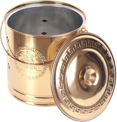 Metalen Verbrandingsoven - Afval Verbrander - Tuin Opruimen - Hittebestendig Roestvrij Staal - 29x30cm - Goud