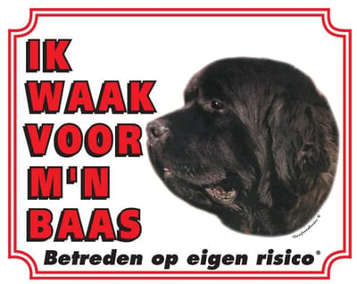 Newfoundlander Waakbord - Ik waak voor mijn baas