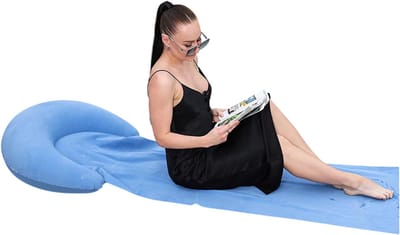 Opvouwbare Opblaasbare Camping- en Strandmat – Compacte Outdoor Picknickmat voor Strand, Feestjes en Kamperen - Blauw