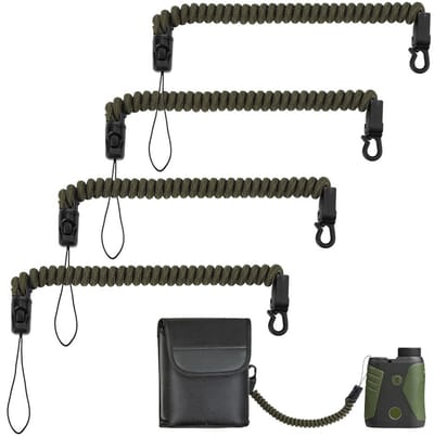 4 Stuks Afneembare Polyester Rangefinder Kabels - Elastische Koorden voor Jagen, Vissen en Kamperen - 26 x 1.5 cm, Olijfgroen, Accessoires voor Buitenactiviteiten