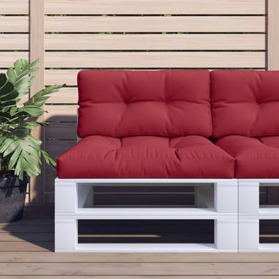 vidaXL - Bankkussen - 80x40x12 - cm - stof - wijnrood
