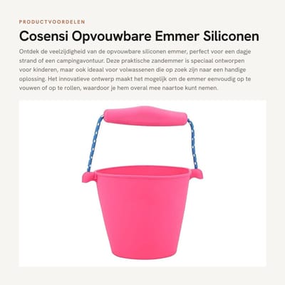 Dailygoods- Opvouwbare Emmer 1,5 Liter - Siliconenen Emmer - Zandemmer voor Strandcamping - Lichtgewicht - Opvouwbaar - Makkelijk op te bergen - Siliconen Emmer