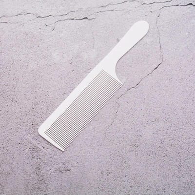 Peigne de coupe de cheveux professionnel, peigne antistatique à tête plate, brosse de coupe de cheveux à dents larges, accessoires de tondeuse à cheveux pour Salon de coiffure blanc