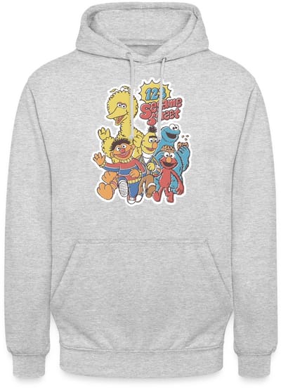 Sesamstraat 123 Sesame Street Groep Hoodie Unisex
