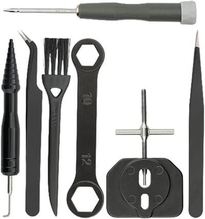 Reel Onderhoudsset - Vismolen Gereedschap - Visuitrusting Reparatie - Roestvrij Staal - 7-delige Set - Zilverkleurig