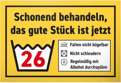 30x20 cm 'Voorzichtig Behandelen' Bord - Set van 26 stuks - Feestdecoratie 26 Jaar Verjaardag Mannen & Vrouwen