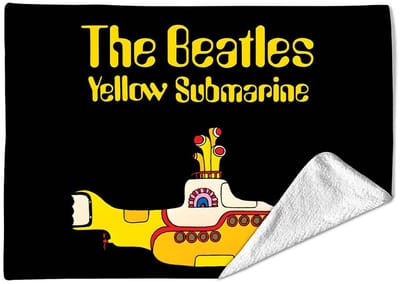 Rocksax The Beatles - Yellow Submarine Plaid - Tweepersoons (152cm x 203cm) - Zwart/Geel