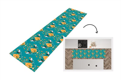 Keukenloper - Loper keuken - Bij - Bijenkorf - Patronen - 200x50 cm - Keukenloper vinyl
