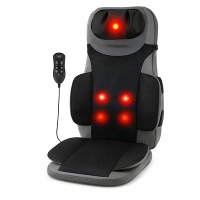 Jurrys Massage zitkussen - Massagestoel - Vibratiemat - Ergonomisch - Multifunctioneel - Draagbaar - Zwart - Afmeting 36.5x42x71cm