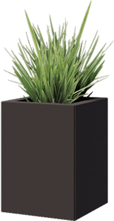 Gepoedercoat staal - plantenbak - Vierkant - 30x30x40cm - Antracietgrijs - Zonder bodem - MySteel