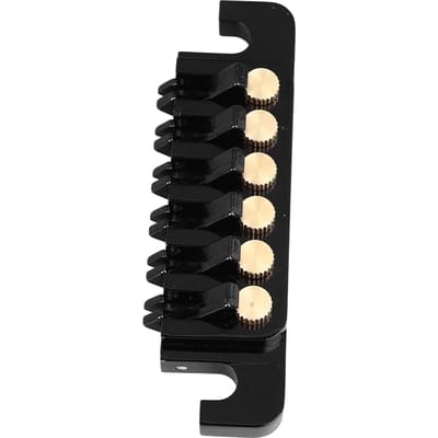 Gitaarbrug Staartstuk Vervanging Vintage Stijl Aluminiumlegering Koper 6-snarige Elektrische Gitaar Stop Bar Zwart black