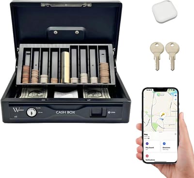 Geldkluis met slot - Spaarpot organizer - Veilig opbergen - Met GPS tracker - 1.2 kg capaciteit - Zwart