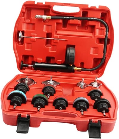 Radiator Lekdetector - Koelsysteem Testkit - Voorkom Motor Oververhitting - Universele Adapters - 14 Delige Set - Multicolor