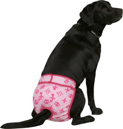 Sharon B Loopsheidbroekje Hond - monogram roze maat XL - taille 48-69cm - bij loopsheid of incontinentie hond - verstelbaar - machinewasbaar