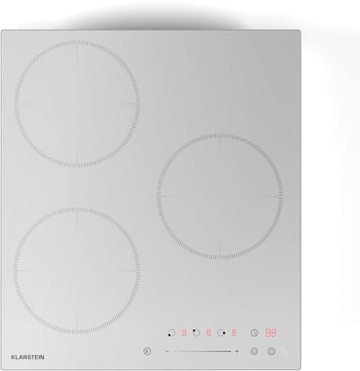 Klarstein Inductiekookplaat Delicatessa 3 Zonen inbouw Induktionskochplatte, 6600W met Boostern, Slider touchbediening, Timer & kinderbeveiliging, wit, compact 45cm design - 3 Zones - voor Keuken - Kinderslot Restwarmte-Indicator
