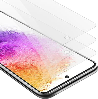 Cadorabo 3x Screenprotector geschikt voor Samsung Galaxy A73 5G - Beschermende Pantser Film in KRISTALHELDER - Getemperd (Tempered) Display beschermend glas in 9H hardheid met 3D Touch