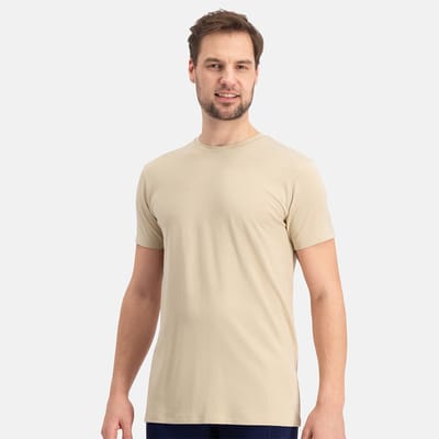 Comfortabel & Zijdezacht Bamboo Basics T-Shirts Ruben ronde hals (2-pack) - Khaki - L