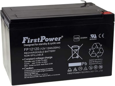 Lood Gel Accu - Vervangende Batterij - Noodstroomvoorziening - Onderhoudsvrij Gesloten Systeem - 12Ah 12V - Zwart