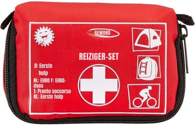SAVI® Ehbo Reisset - Reisset - EHBO - Rood/Zwart - 9cm x 12cm x 6cm