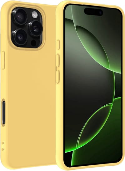 Hoesje Geschikt voor Apple iPhone 16 Pro - Sterk & Shockproof - Hoes Cover - Siliconen Case - Geel