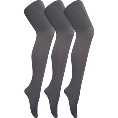3 paar dames gekleurde ondoorzichtige 80 denier panty's - Houtskool