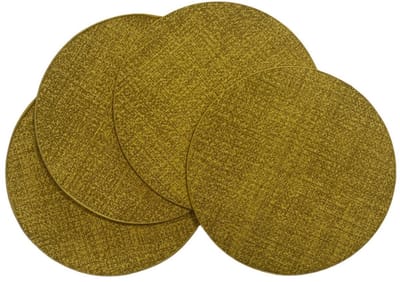 Cronim Onderzetters set-van-4 Rond geel 10x10cm