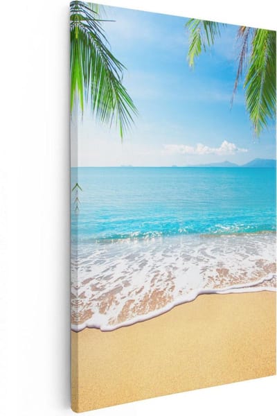 Artaza Canvas Schilderij Zeezicht - 20x30 cm - Klein - Wanddecoratie Strand - Muurdecoratie Woonkamer - Kamer Accessoires Tropisch