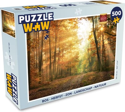 Puzzel Bos - Herfst - Zon - Landschap - Natuur - Bomen - Bladeren - Legpuzzel - Puzzel 1000 stukjes volwassenen
