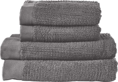 Zone Denmark Classic Handdoeken set - Set van 4 - Hoge Absorptie - 100% katoen - 600 g/m2 - 50 x 100 & 70 x 140 cm - Grijs