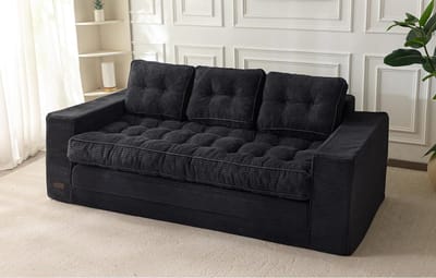 Vloerbank Slaapbank 190x85 cm 3-Zits - 190x85 cm - Zwart - Novihome