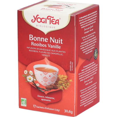 Yogi Tea Bedtime Rooibos Vanilla Bio - Biologische Kruidenthee met Rooibos, Vanille en Kamille voor Een Rustgevende Nachtrust