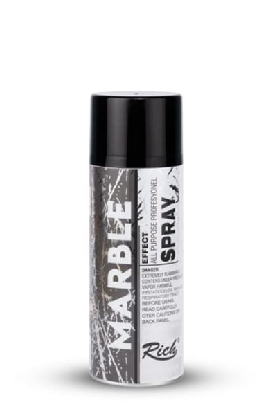 Rich Marmer Effect Spuitverf 200ml – Decoratieve Spuitbus voor Binnen & Buiten | Marmerlook op Hout, Glas, Metaal, Kunststof | Sneldrogende Verf – Zilver